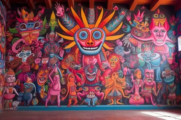 Templo de Santo Domingo de Guzmán iluminado en Oaxaca