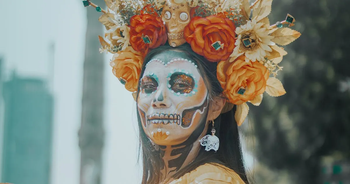 Retrato de mujer caracterizada como catrina